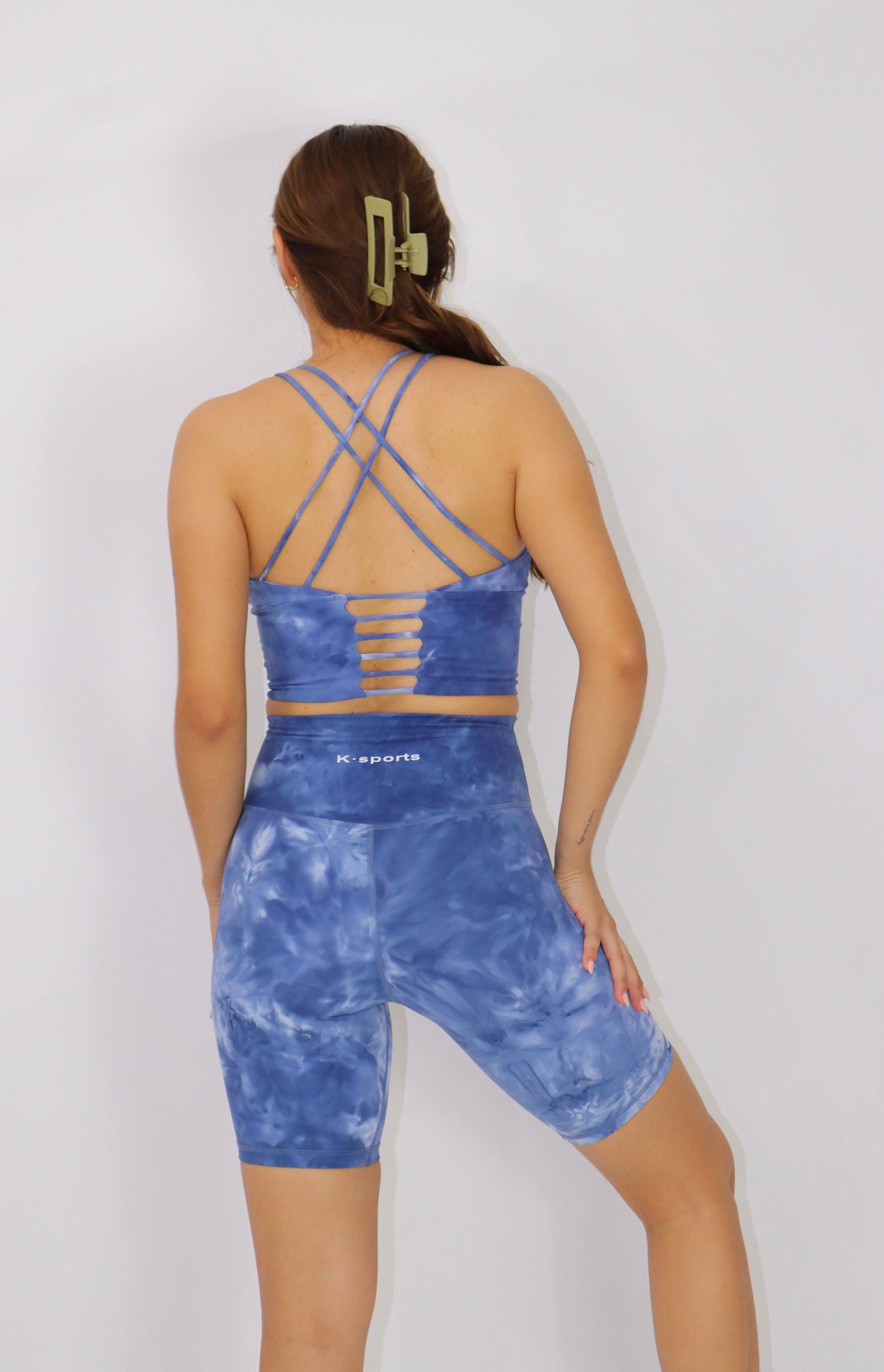 ACTIVEWEAR set Biker shorts & top - TIE DYE YOGA Azul