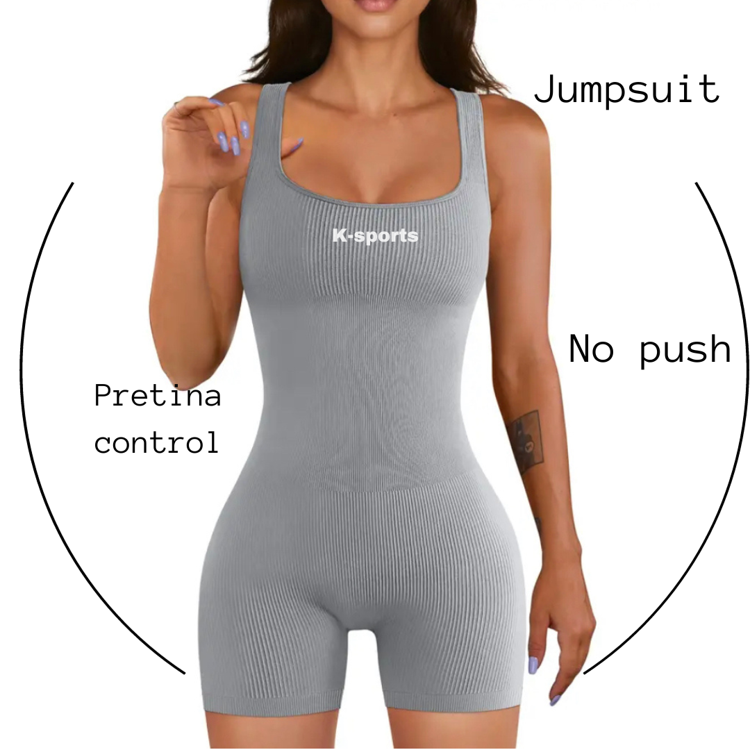 Body enterizo Jumpsuit short - Seamless - PEARL GREY