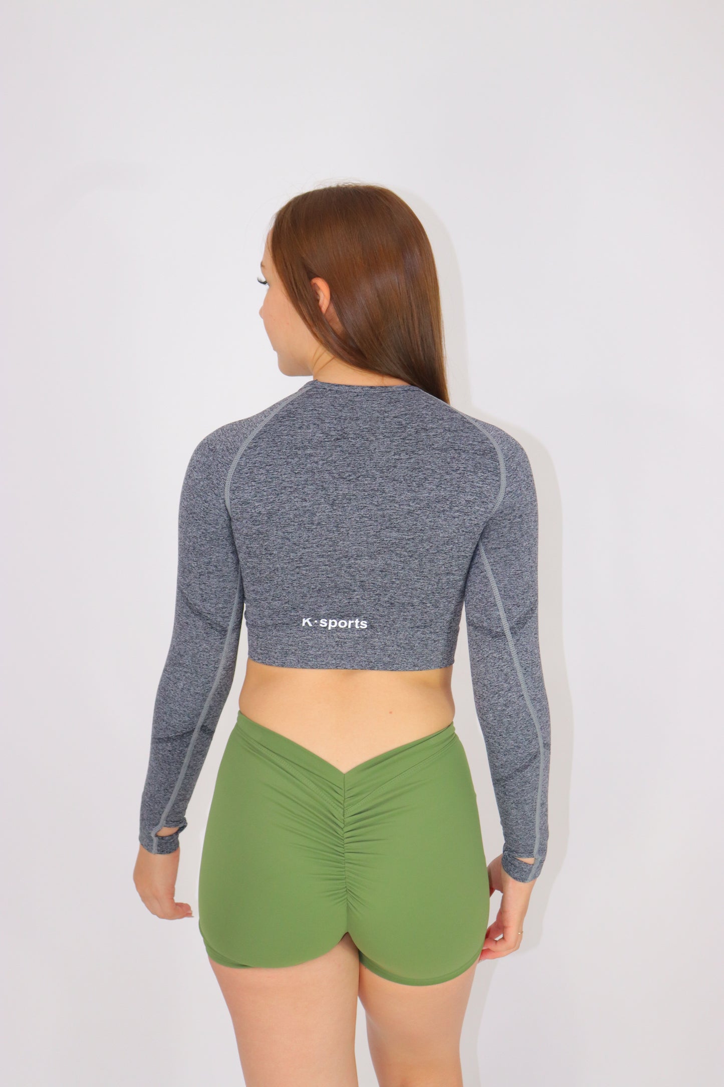 Blusa Crop seamless- GRIS