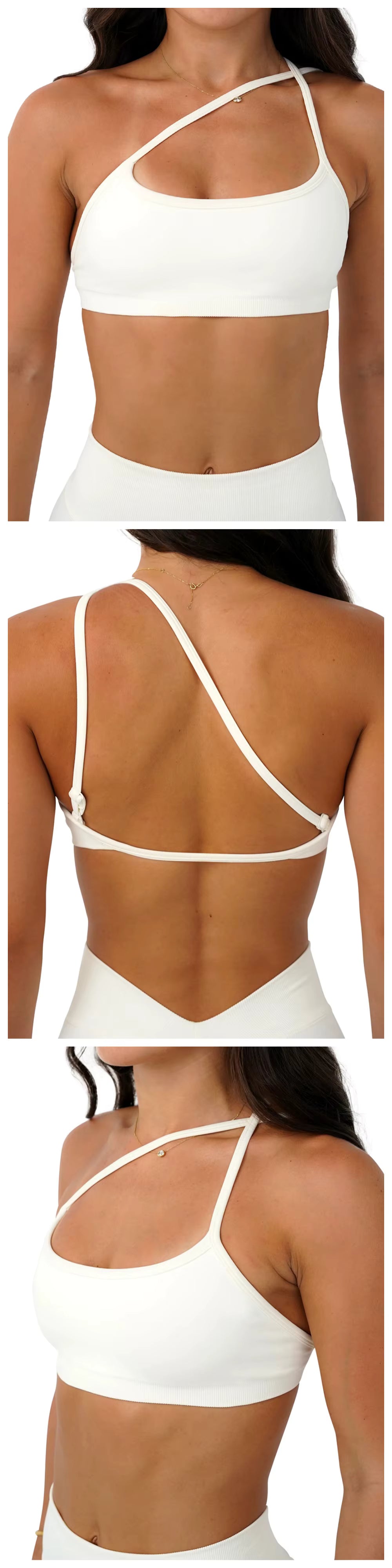 Top Seamless Oliv Strao ribbben
