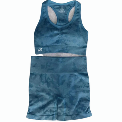 Conjunto camuflaje animal- Seamless - Azul